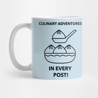 Food bloggers post adventures Mug